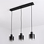 3-lichts hanglamp Lyra - smoke glas met verloop en zwart