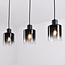 Suspension en verre fumé Lyra avec dégradé, 3 lumières