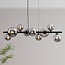 Suspension Ennea 9 lumières en verre fumé à effet miroir - noir