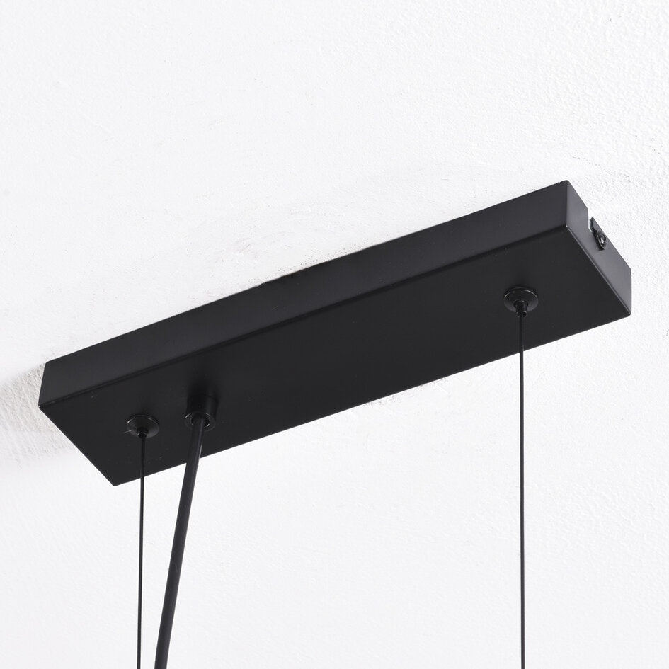 Suspension Ennea 9 lumières en verre fumé à effet miroir - noir