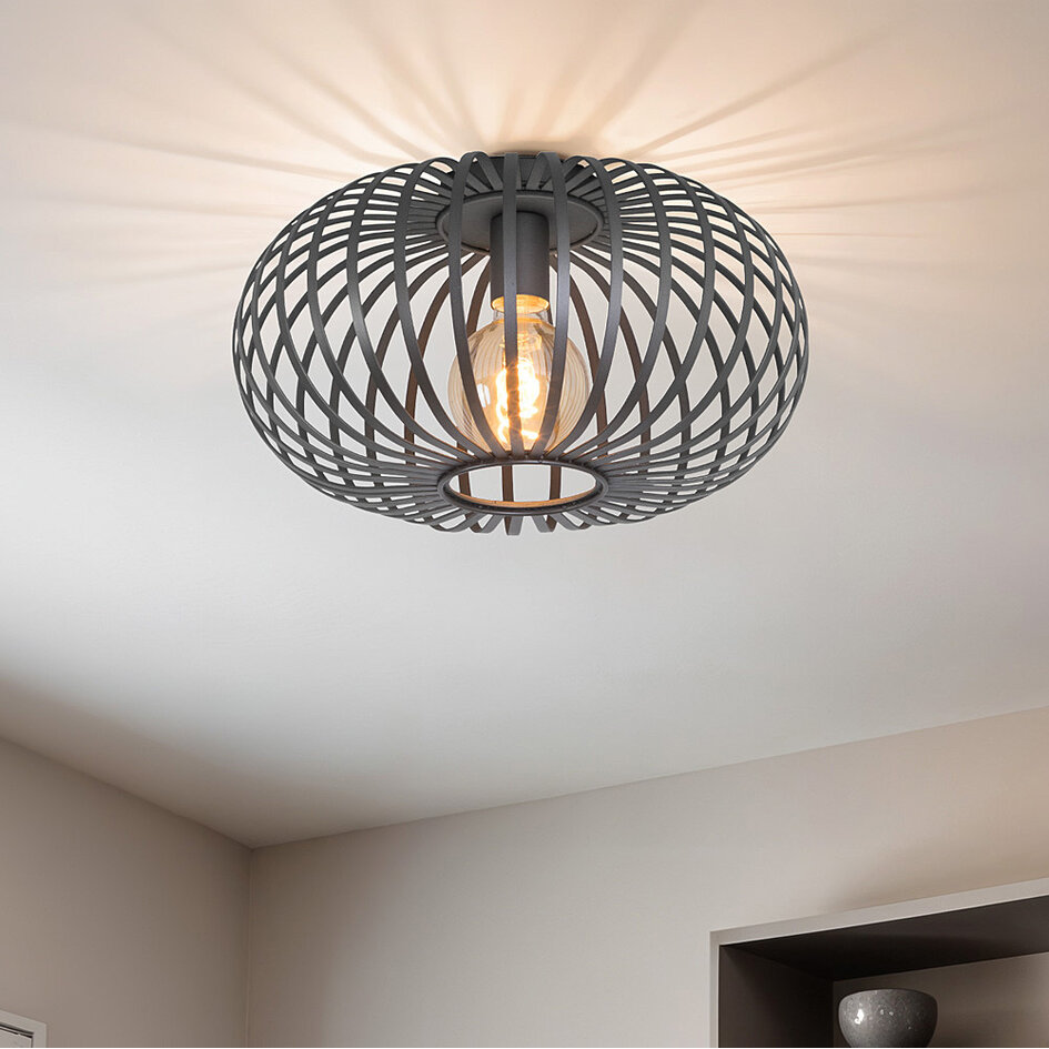 1-lichts plafondlamp Fiore - grijs