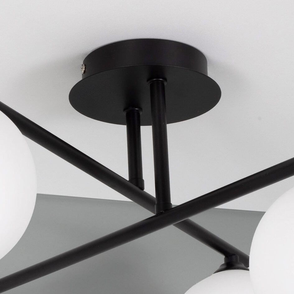 Plafonnier Nymo 4 lumières en verre opalin - noir