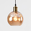 Lampe suspendue design verre brun aspect lisse 3-lumières - Verona