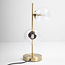 Lampe de table 2 lumières avec verre transparent et cadre bronze - Ethan