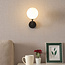 Applique Runda en verre opalin - noir