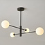 Plafonnier Stiri 4 lumières noir avec verre blanc laiteux