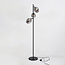 3-lichts staande lamp Julius - zwart met rookglas