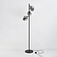 3-lichts staande lamp Julius - zwart met rookglas