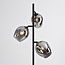 3-lichts staande lamp Julius - zwart met rookglas