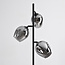 3-lichts staande lamp Julius - zwart met rookglas