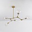 5-lichts hanglamp Selini - transparant glas en goud