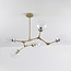 5-lichts hanglamp Selini - transparant glas en goud