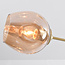 Suspension design 5 lumières en doré avec verre ambré - Thelma