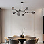 Suspension design 7 lumières en noir avec verre fumé - Phaedra