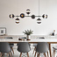 Lampe suspendue design cadre noir et verre fumé