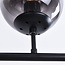 Lampe suspendue design cadre noir et verre fumé