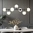 Suspension Hepta 7 lumières en verre opalin - noir