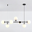 Design hanglamp zwart frame en melkwit glas - Hepta