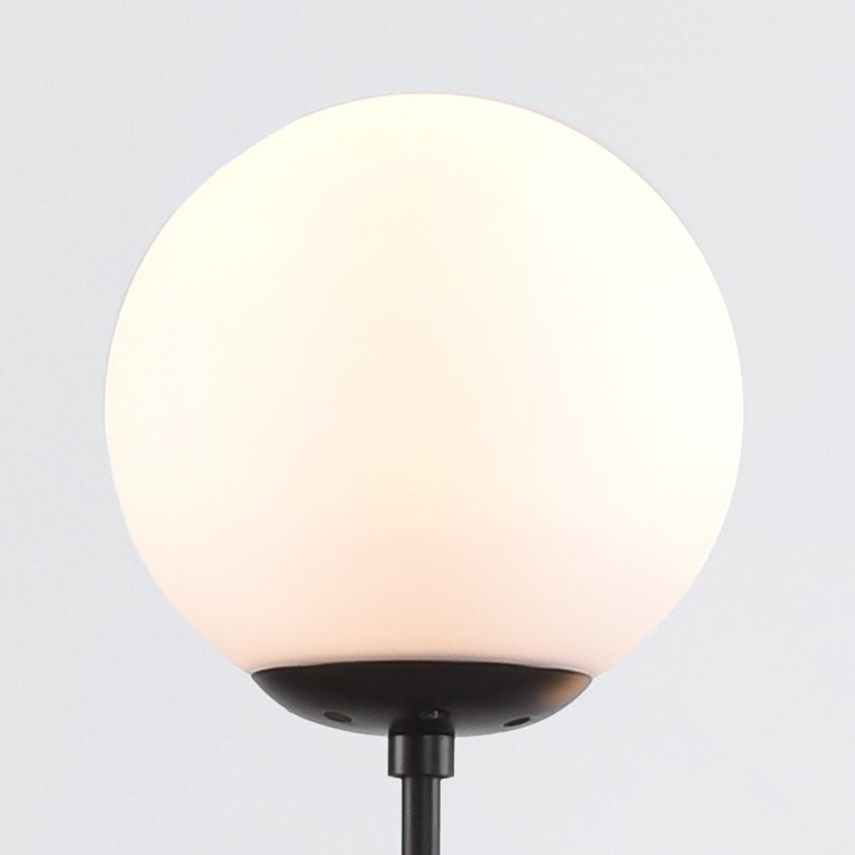 Suspension Hepta 7 lumières en verre opalin - noir