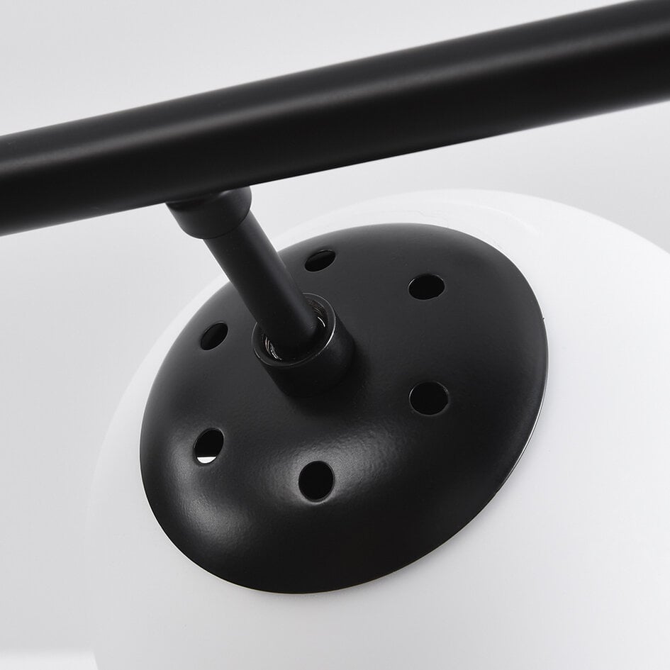Suspension Hepta 7 lumières en verre opalin - noir