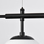 Design hanglamp zwart frame en melkwit glas - Hepta