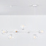 Design hanglamp wit frame en melkwit of transparant glas  - Hepta
