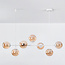 Design hanglamp wit frame en amber glazen bollen - Hepta