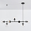Design hanglamp Hepta zwart frame transparante glas