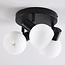 Draaibare plafondlamp met melkwit glas, 3-lichts - Peri