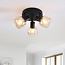 Draaibare plafondlamp met amber glas, 3-lichts - Peri