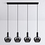 Suspension 4 lumières Ilvy en verre fumé en forme de pomme - noir