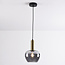 Hanglamp Ischa in appelvorm smoke glas - goud