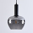 Hanglamp Ischa - smoke glas in appelvorm, zwart