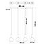 Lampe suspendue noire Imke avec verre fumé, 4 lumières