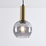 Hanglamp Inara - smoke glas en goud, ronde kap
