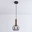 Hanglamp Inara - smoke glas en goud, ronde kap