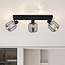 Spot de plafond Diya 3 lumières en verre fumé - spots orientables