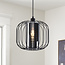 Lampe suspendue noire Dila avec verre fumé
