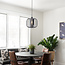 Lampe suspendue noire Dila avec verre fumé