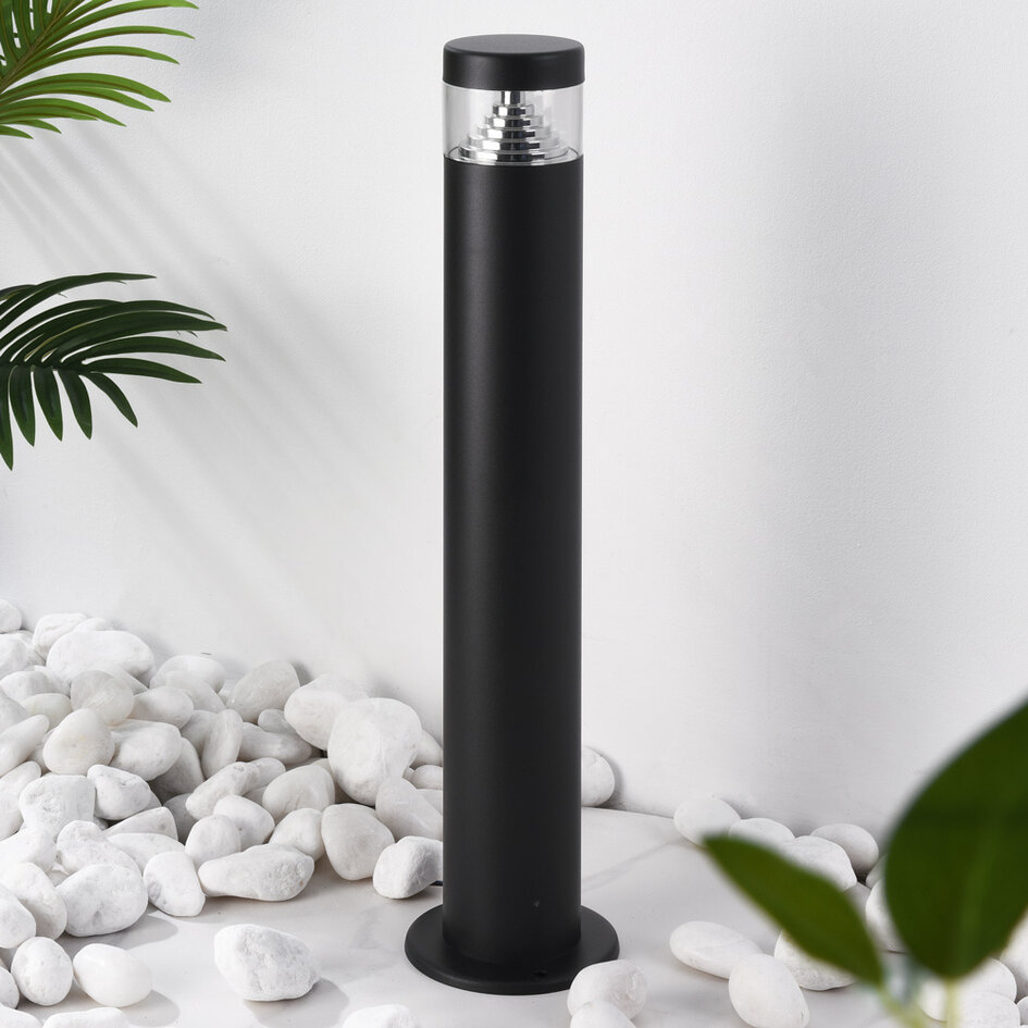 Staande buitenlamp Tierra in RVS - zwart