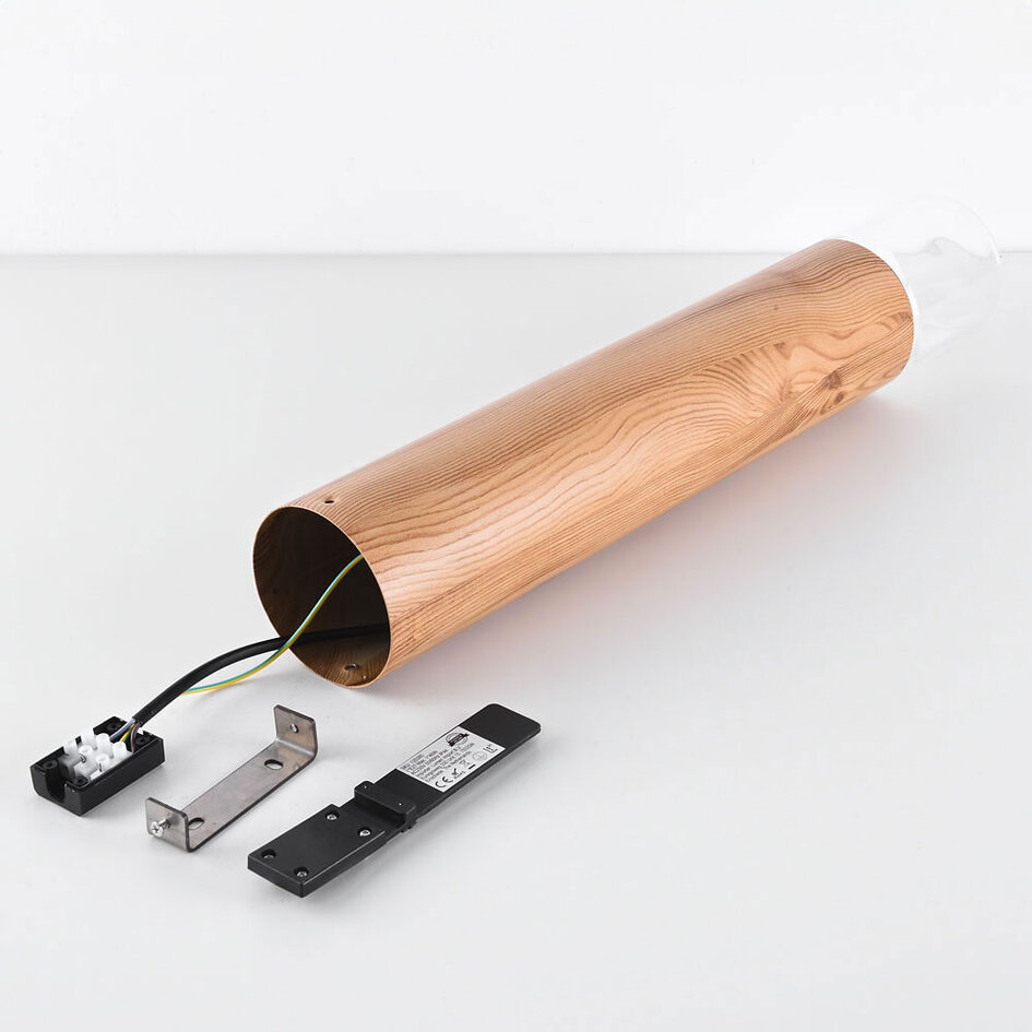 Lampe d'extérieur moderne sur pied en bois - Julio