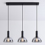 Lampe suspendue noire avec verre fumé, 3 lumières - Filiz