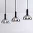 Suspension Filiz 3 lumières en verre fumé - noir allongé