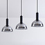 3-lichts hanglamp Filiz - smoke glas en zwart langwerpig