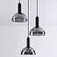 Lampe suspendue noire avec verre fumé, 3-lumières - Fares