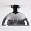 Plafondlamp Feija - smoke glas met half open kap