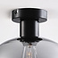 Plafondlamp Feija - smoke glas met half open kap