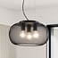 Suspension industrielle Cerise 3 lumières - métal noir avec abat-jour perforé