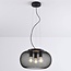 Suspension industrielle Cerise 3 lumières - métal noir avec abat-jour perforé