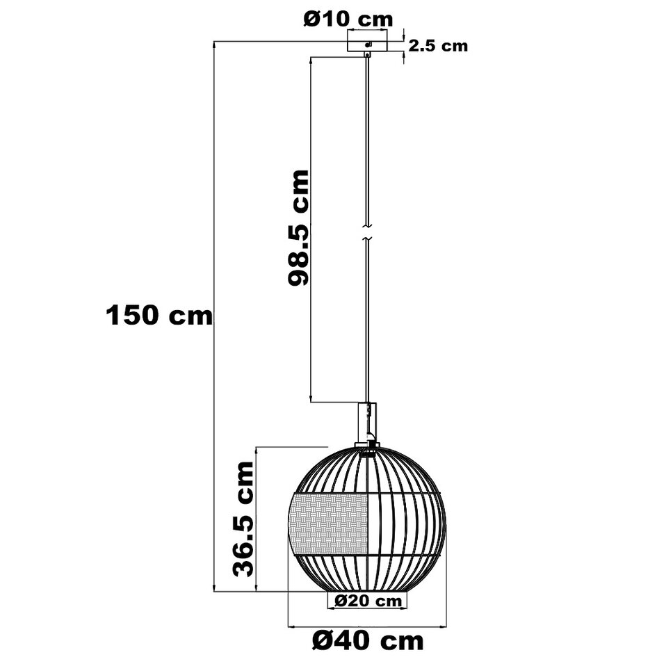 Boho hanglamp Botan met gevlochten touw